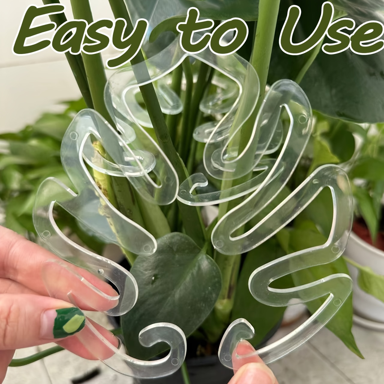 Variegated Monstera Node - Elastyczne plastikowe klipsy do podtrzymywania roślin